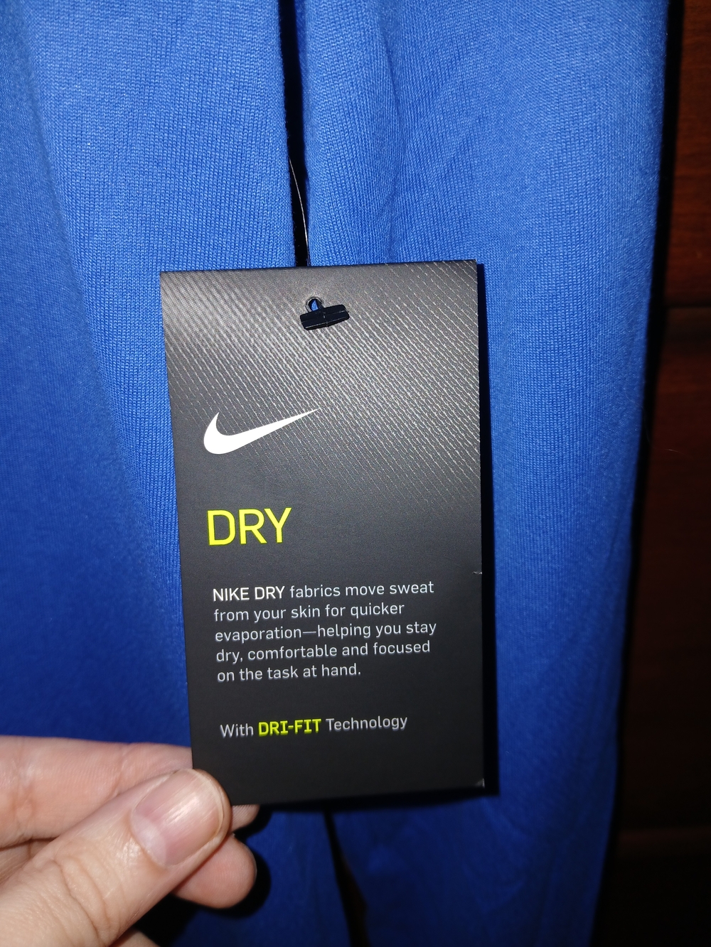 Nike NWT Women's L Long-Sleeve Athletic Tee - Blue with Silver Swoosh - Picture 5 of 8